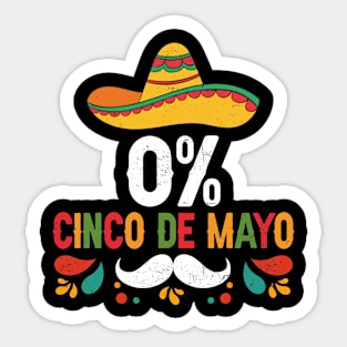 0% Cinco De Mayo Fiesta Sombrero Funny Sticker